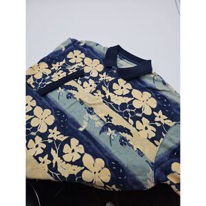 Island Wear‎ Men's Yellow, Blue and Teal Short Sleeve Polo Size Large